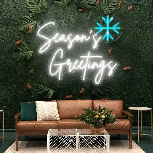 Season’s Greetings Neon Sign - Webcam Covers Now