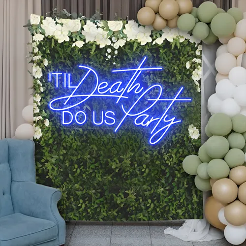 Til Death Do Us Party Neon Sign - Webcam Covers Now