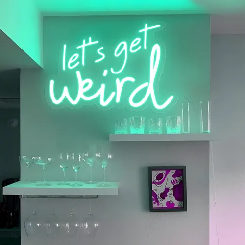 Let's Get Weird Neon Sign - Webcam Covers Now