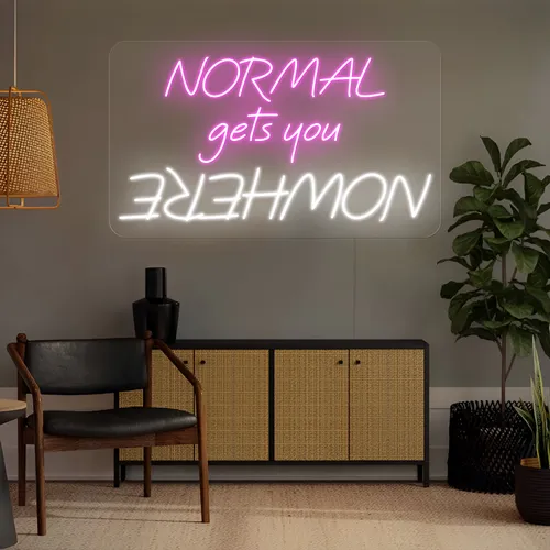 Normal Gets You Nowhere Neon Sign - Webcam Covers Now
