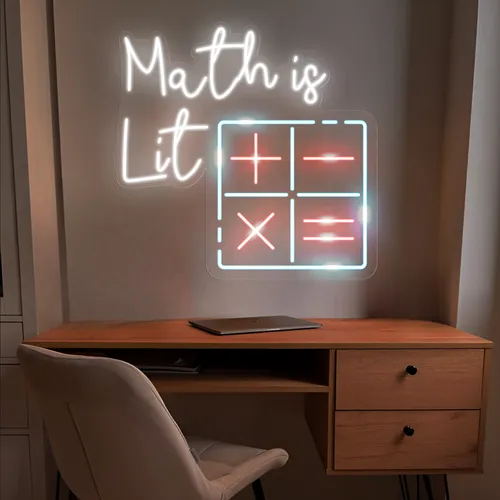 Math Is Lit Neon Sign - Webcam Covers Now