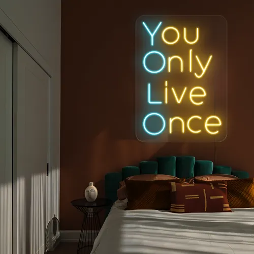 You Only Live Once Neon Sign - Webcam Covers Now