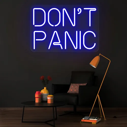 Don't Panic Neon Sign - Webcam Covers Now