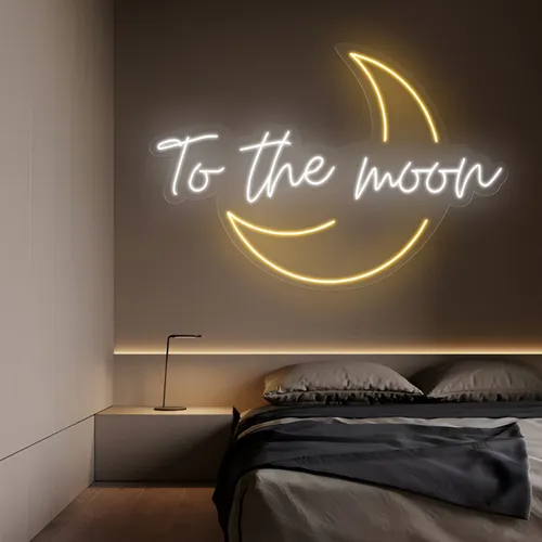 To The Moon Neon Sign - Webcam Covers Now