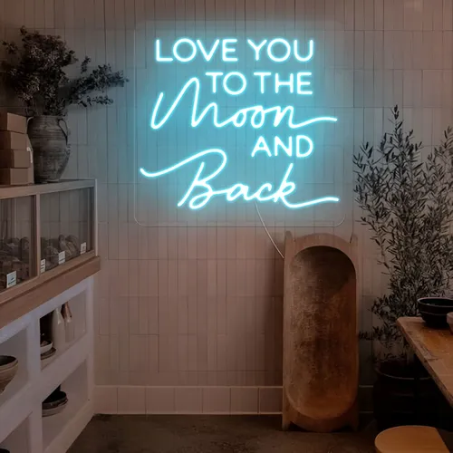 I Love You To The Moon And Back Neon Sign - Webcam Covers Now