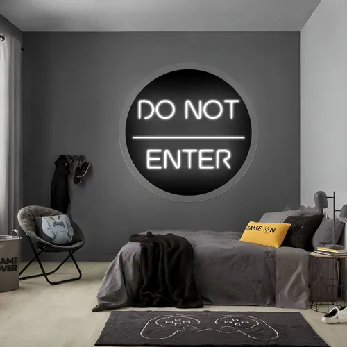 Do Not Enter Neon Sign - Webcam Covers Now