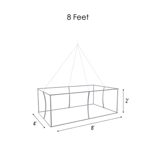 A geometric trade show display structure with a squared base and triangular top, set against a dark background.