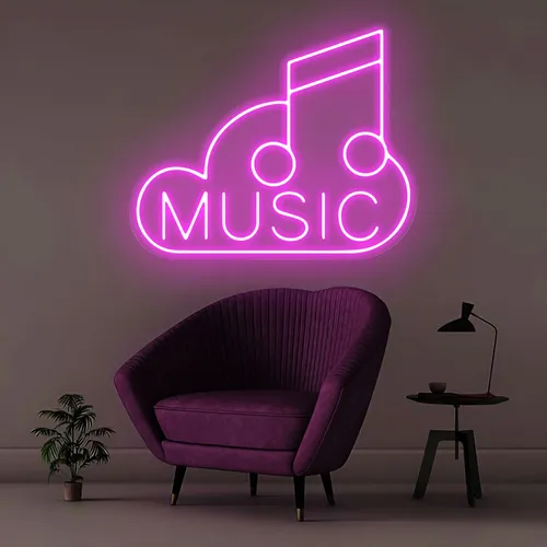Music Neon Sign - Webcam Covers Now