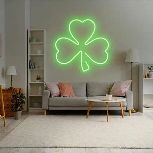 Green Clover Neon Sign - Webcam Covers Now