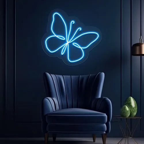 Scribble Butterfly Neon Sign - Webcam Covers Now