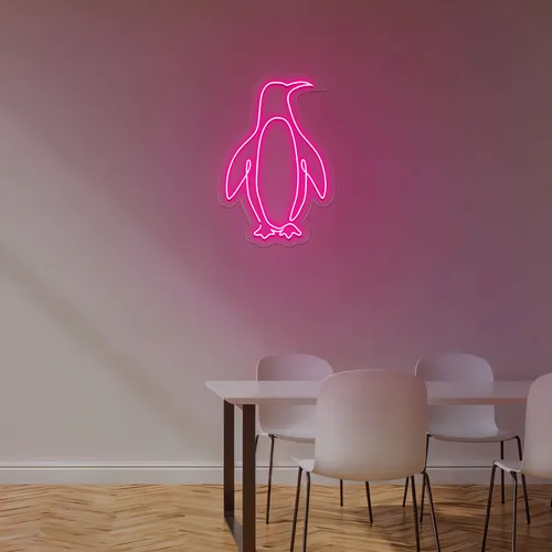 Cute Penguin Neon Sign - Webcam Covers Now