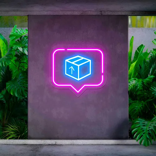 Box Drop Off Neon Sign - Webcam Covers Now