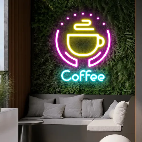 Captivating Coffee Neon Sign - Webcam Covers Now