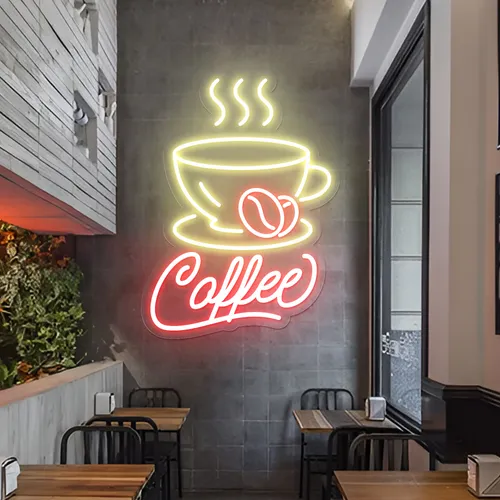 Classy Gleam Coffee Neon Sign - Webcam Covers Now