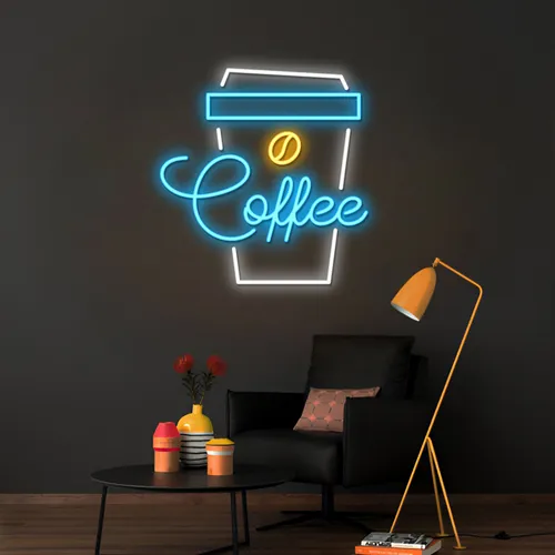 Snazzy Eye-catching Coffee Neon Sign - Webcam Covers Now