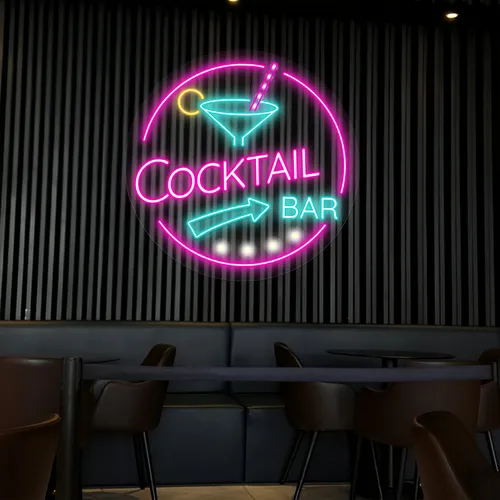 Radiant Cocktail Bar Neon Sign - Webcam Covers Now