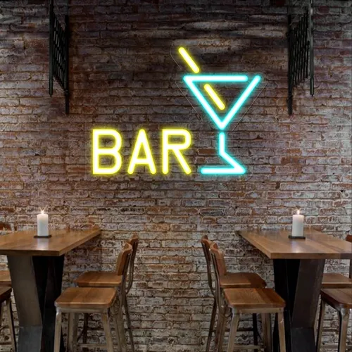 Martini Bar Neon Sign - Webcam Covers Now