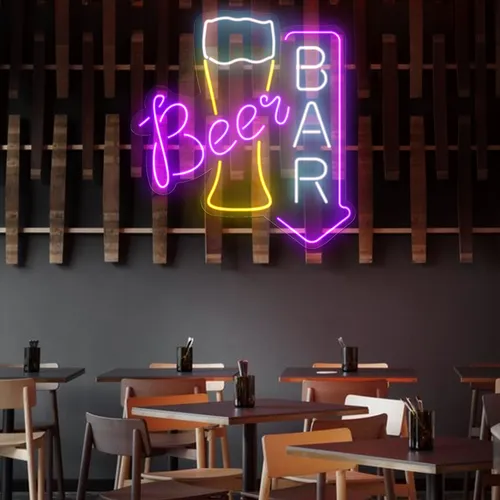 Lively Beer Glass Bar Neon Sign - Webcam Covers Now