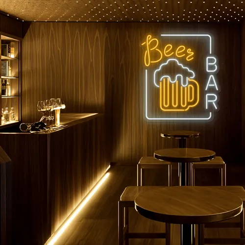 Amber Beer Mug Bar Sign - Webcam Covers Now