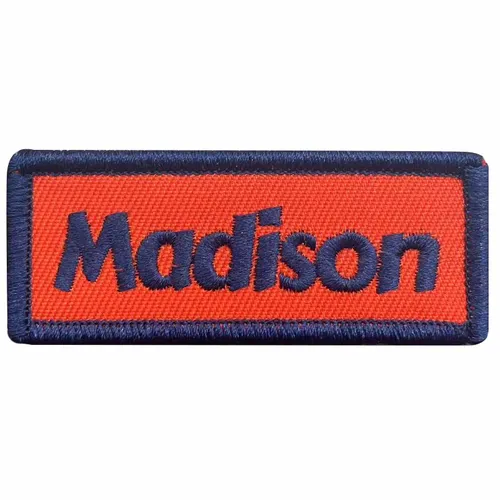 Navy and Orange Madison Name Patch - Webcam Covers Now
