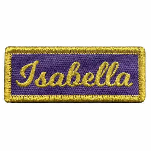 Yellow and Purple Isabella Name Patch - Webcam Covers Now