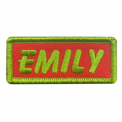 Lime Green and Red Emily Name Patch - Webcam Covers Now