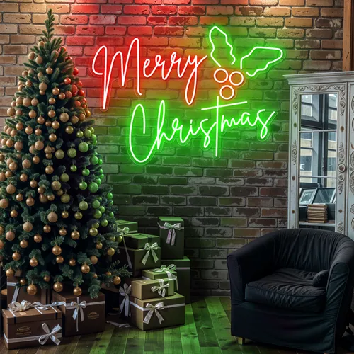 The Merry Christmas Neon Sign - Webcam Covers Now