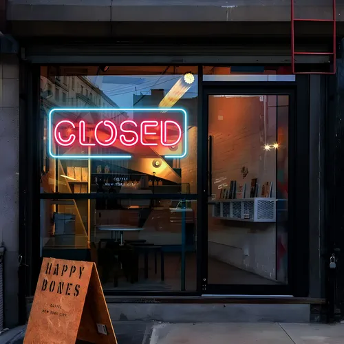Closed Neon Sign - Webcam Covers Now