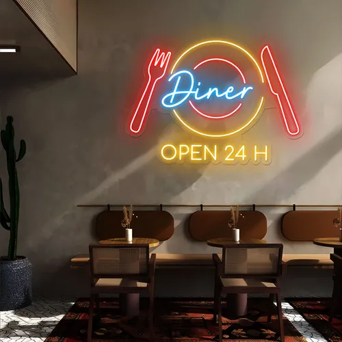 Neon Diner Sign - Webcam Covers Now