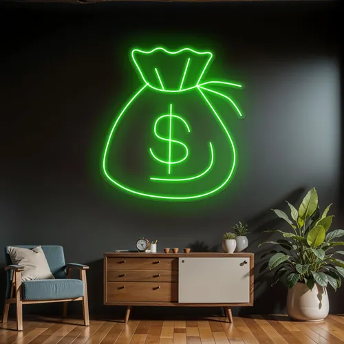 Neon Money Sign - Webcam Covers Now
