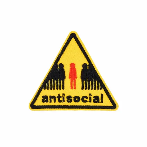 Yellow and Black Antisocial Patch - Webcam Covers Now