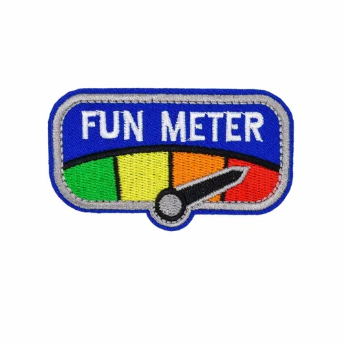 Blue and Grey Fun Meter Patch - Webcam Covers Now