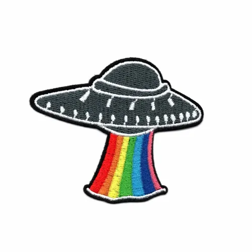 Rainbow and Black UFO Patch - Webcam Covers Now