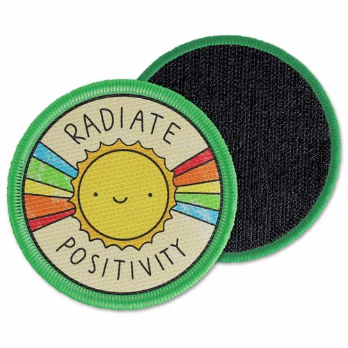 Round Radiate Positivity Velcro Patch - Webcam Covers Now