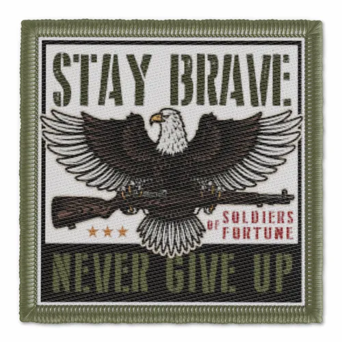 Stay Brave Never Give Up Military Patch - Webcam Covers Now