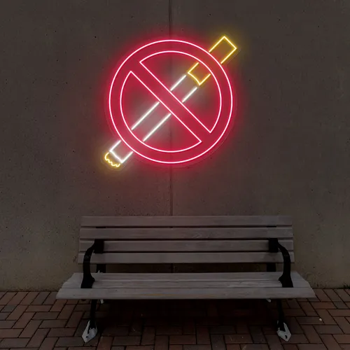 Strictly No Smoking Neon Sign - Webcam Covers Now