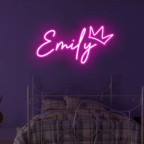 Emily Crown Neon Sign - Webcam Covers Now
