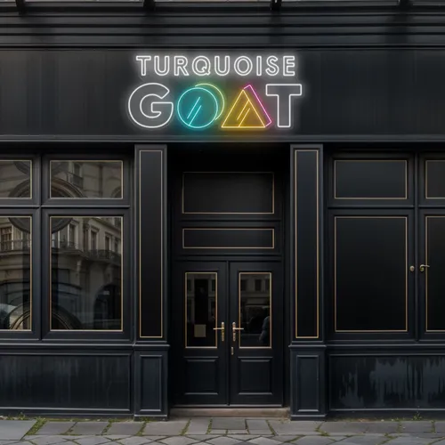 Turquoise Goat Neon Sign - Webcam Covers Now