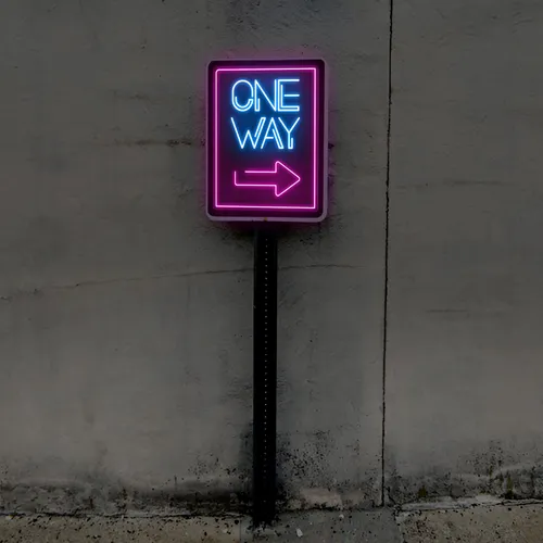 One Way Neon Sign - Webcam Covers Now