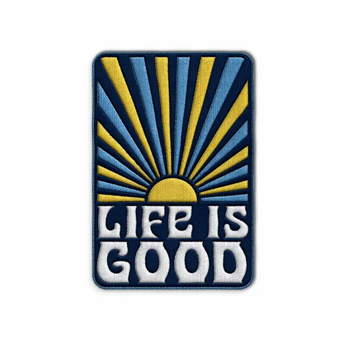 Rectangle Life is Good Iron On Patch - Webcam Covers Now