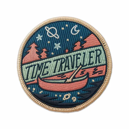 Round Time Traveler Iron On Patch - Webcam Covers Now