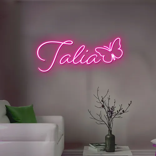 Talia Butterfly Neon Sign - Webcam Covers Now