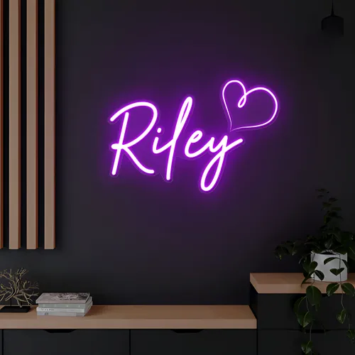Riley Heart Neon Sign - Webcam Covers Now