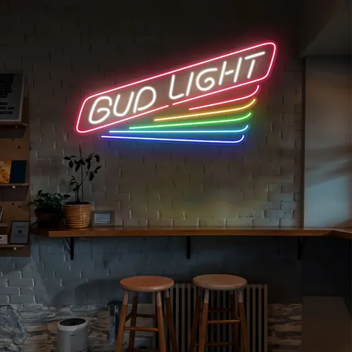 Rainbow Bud Light Neon Sign - Webcam Covers Now