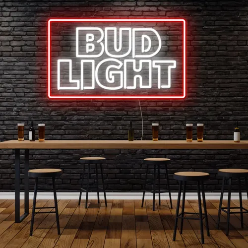 Simple Bud Light Neon Sign - Webcam Covers Now