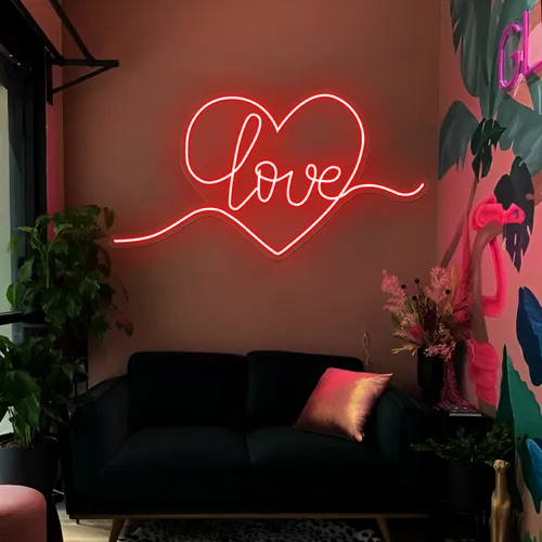 Heart of Love Neon Sign - Webcam Covers Now