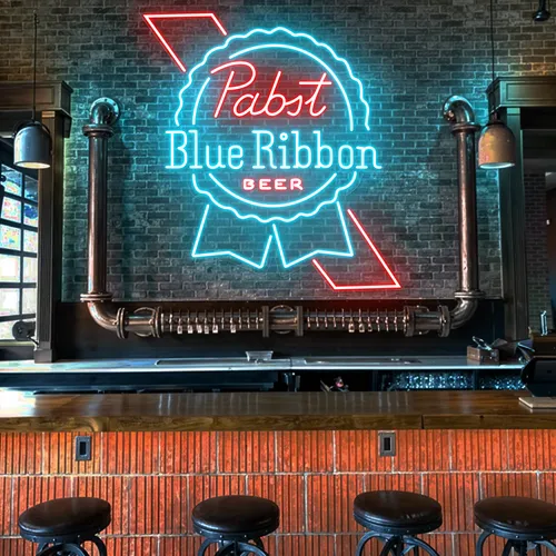 Pabst Blue Ribbon Neon Sign - Webcam Covers Now