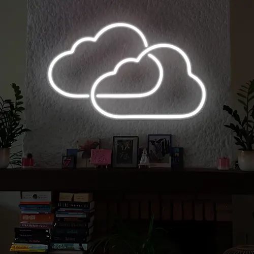 Twin Cloud Neon Signs - Webcam Covers Now