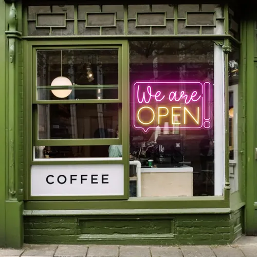 Striking Open Neon Sign - Webcam Covers Now