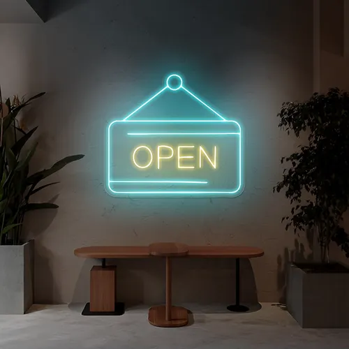 Glowing Open Neon Sign - Webcam Covers Now